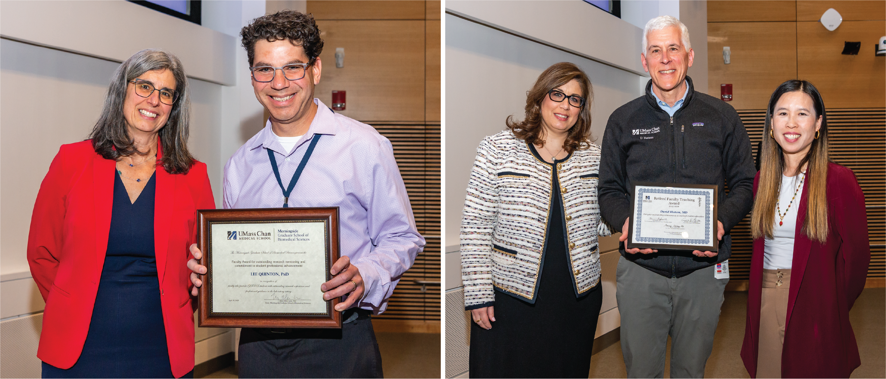 Images of Lee Quinton and David Hatem at the Educational Recognition Awards and Last Lecture