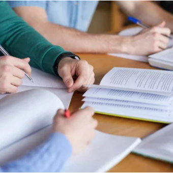 Students studying