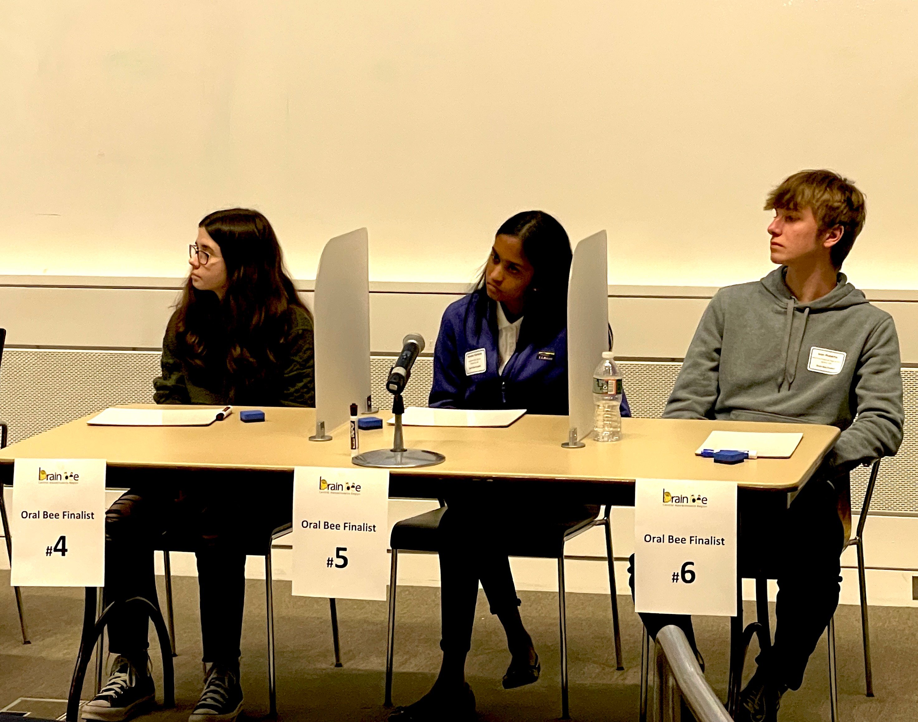 Brain Bee competitors (L to R) Caroline O’Brien, Nandita Ramesh and Ivan Roberts