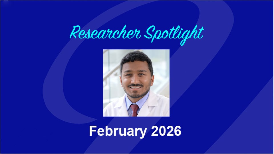  Researcher Spotlight, February 2026, image of Varun Ayyaswami, MD