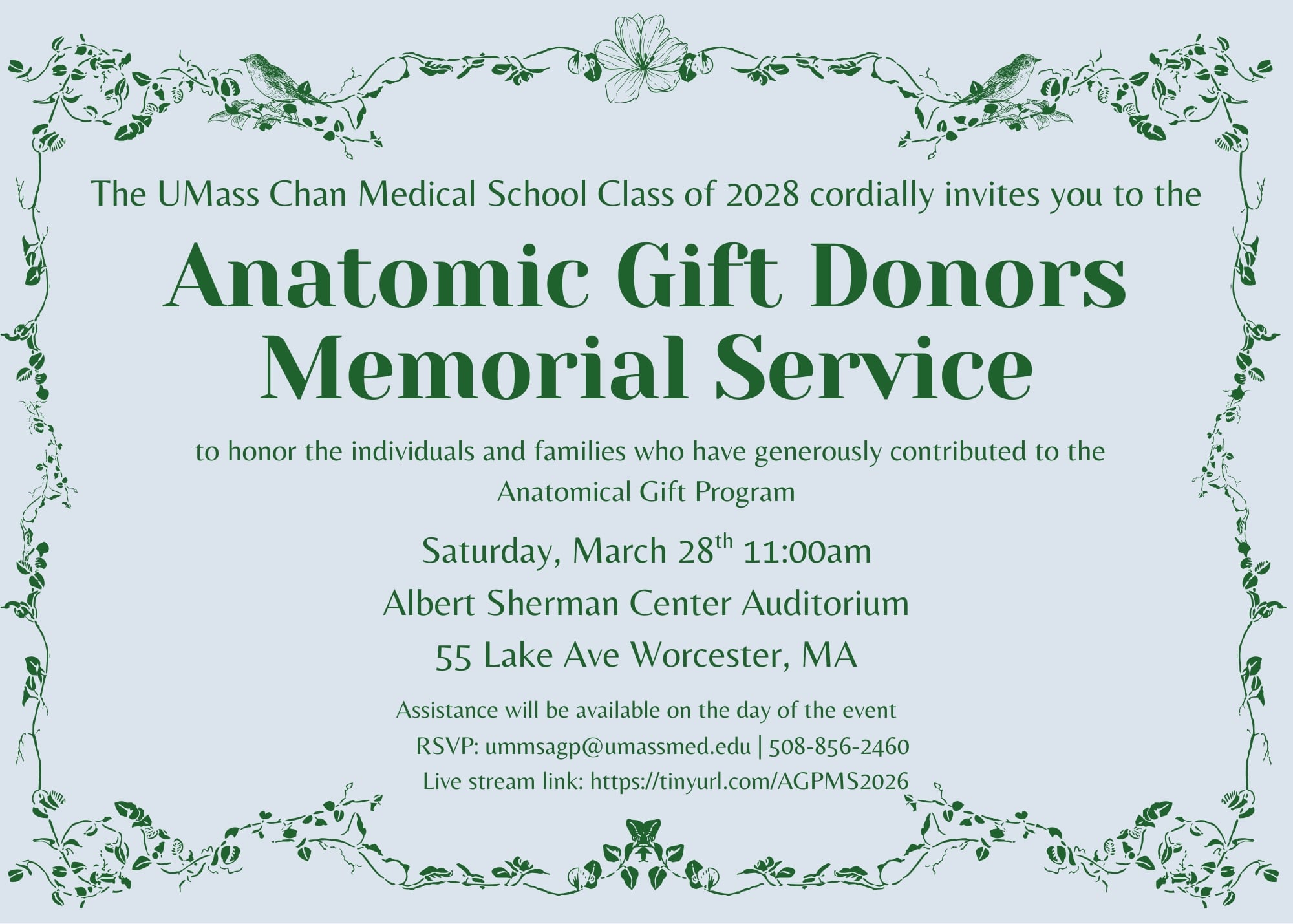 Anatomical Gift Donors Memorial Service 2026