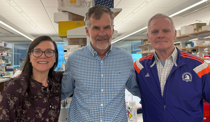 pictured in photo is Daryl Bosco, PhD, Emmet Davitt, Rich Kennedy