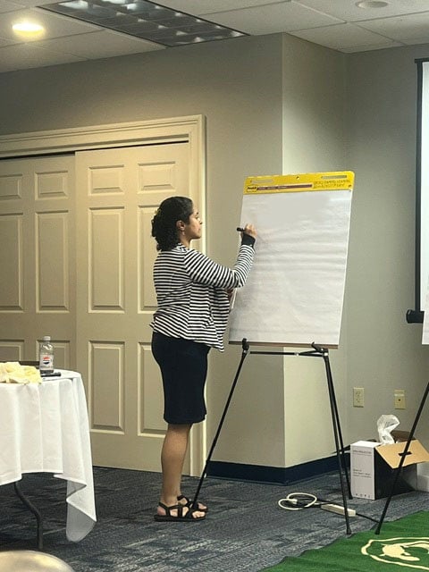 DSB Faculty member giving a chalk talk