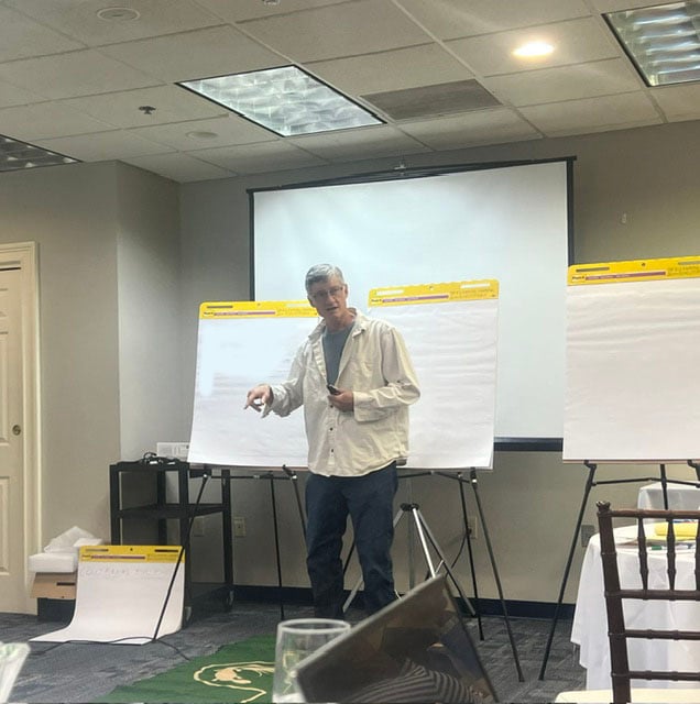 DSB Faculty member giving a chalk talk