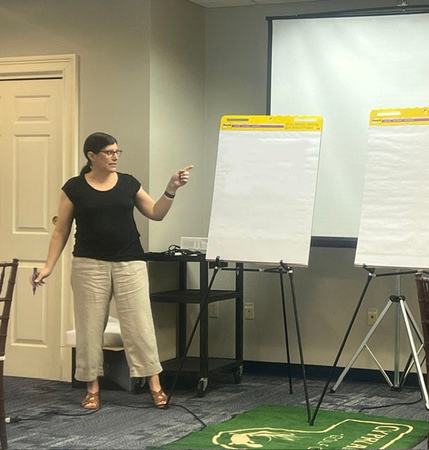 DSB Faculty member giving a chalk talk