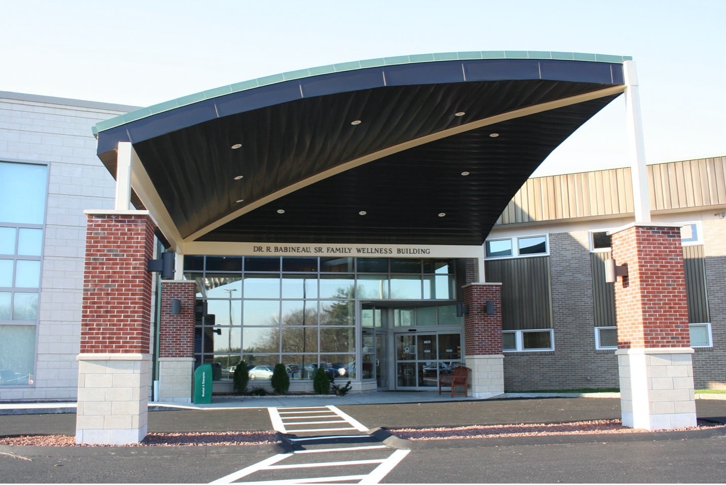 Entrance of the Dr. R. Babineau Sr. Family Wellness Building