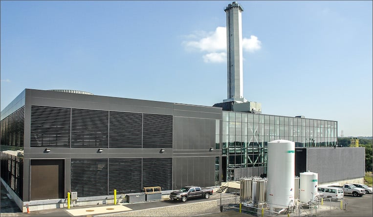 exterior view of campus power plant