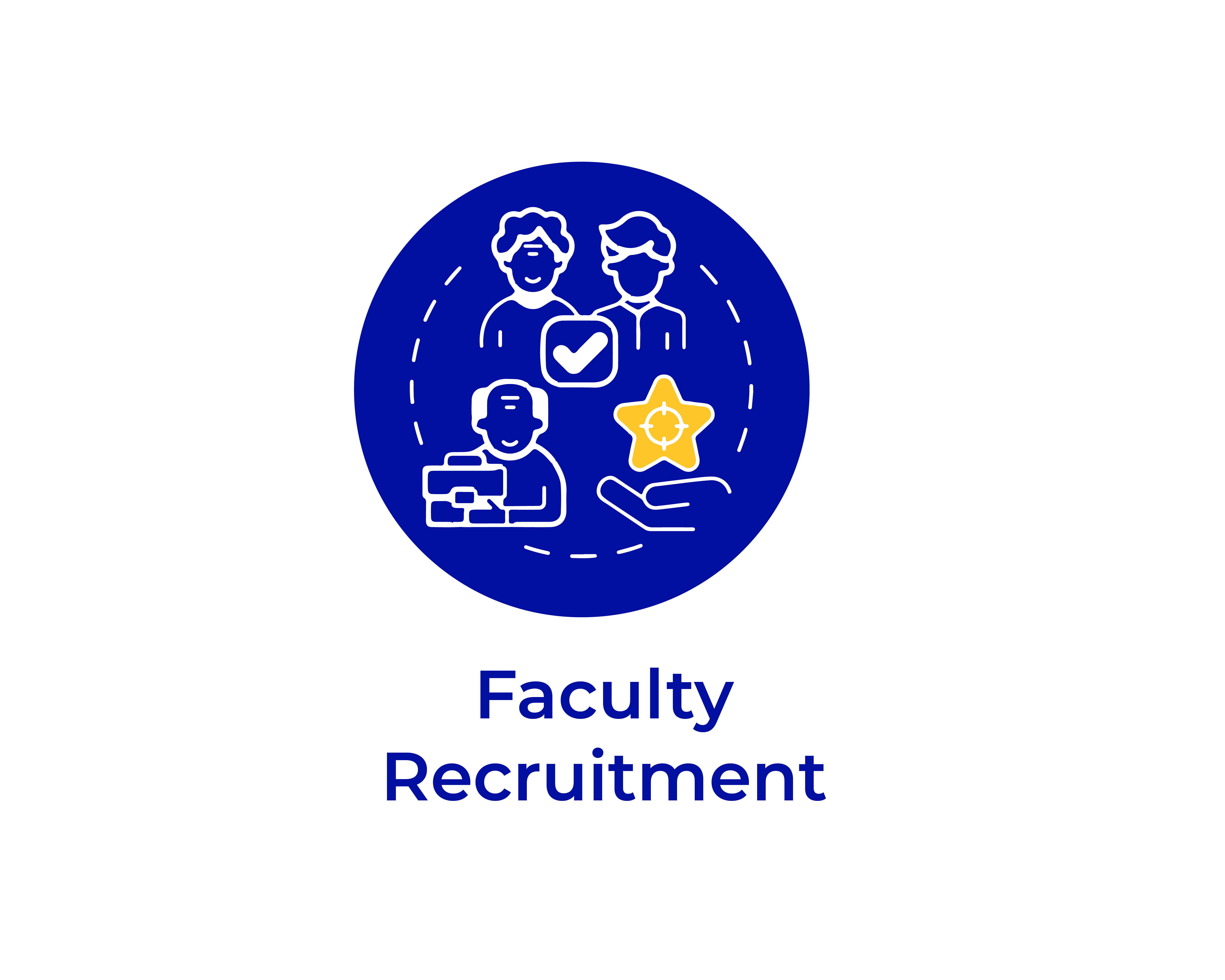 Blue icon to depict Faculty recruitment