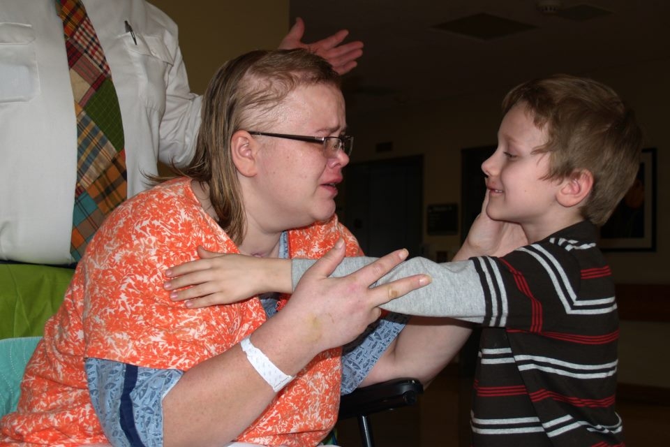 Kristen meeting her son