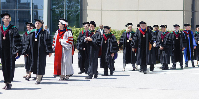 Faculty procession during commencement