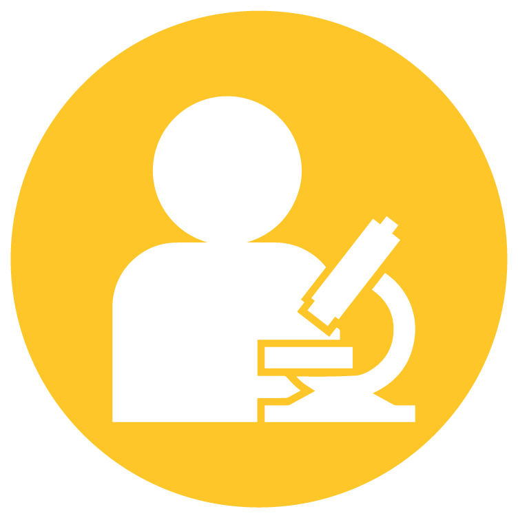 person with microscope icon