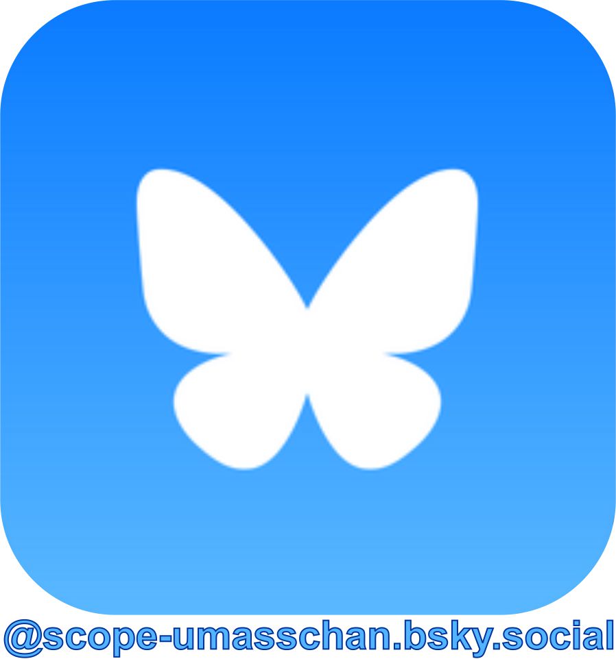Bluesky social icon with SCOPE handle