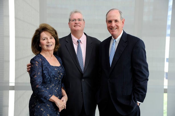 Mary C. DeFeudis, John F. Keaney Jr., MD, and Chancellor Michael F. Collins