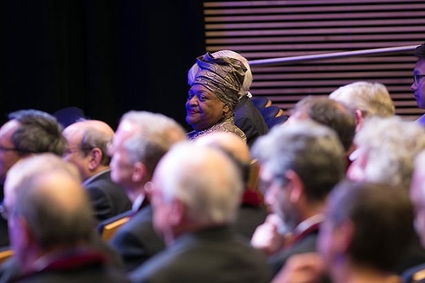 Deborah Harmon Hines in the audience at Convocation