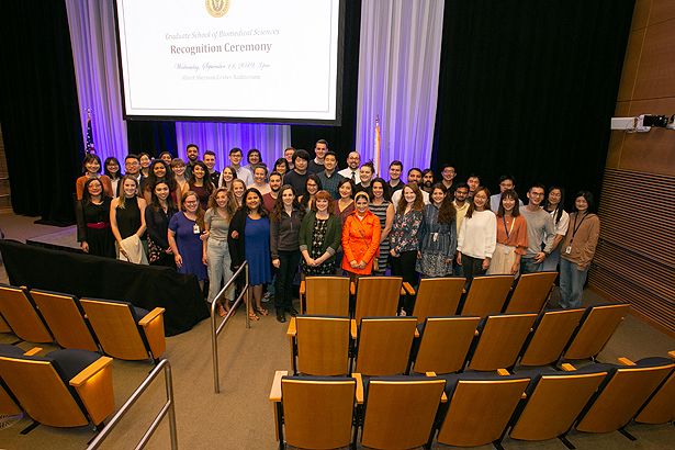 GSBS students who passed the qualifying exam stand for a photo.