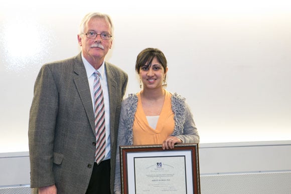 Dr. Carruthers and Faculty Award recipient Shruti Sharma, PhD