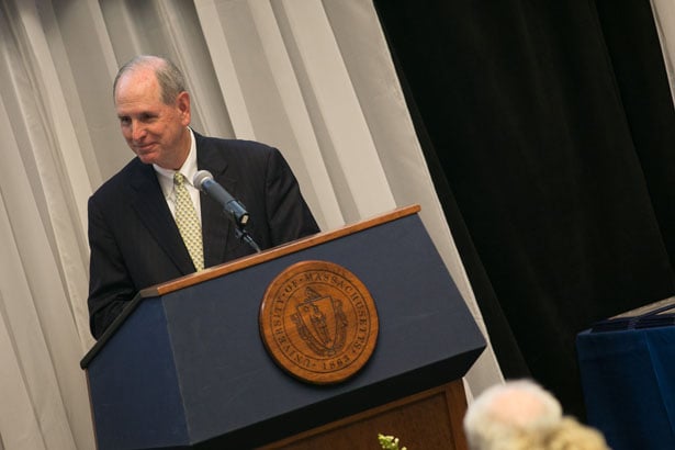 Chancellor Michael F. Collins congratulates the GEP Class of 2017.