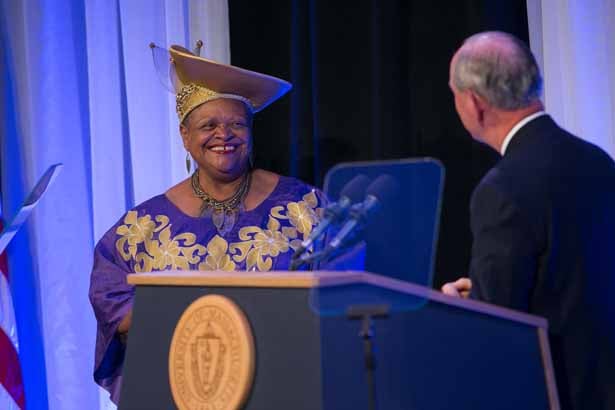 Deborah Harmon Hines, PhD, receives the Chancellor’s Medal for Distinguished Service.