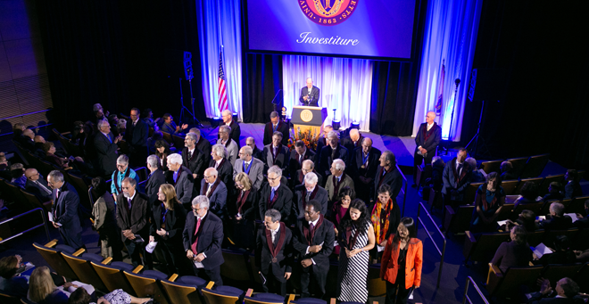 2019 Investiture Ceremony honors four named professors and their benefactors