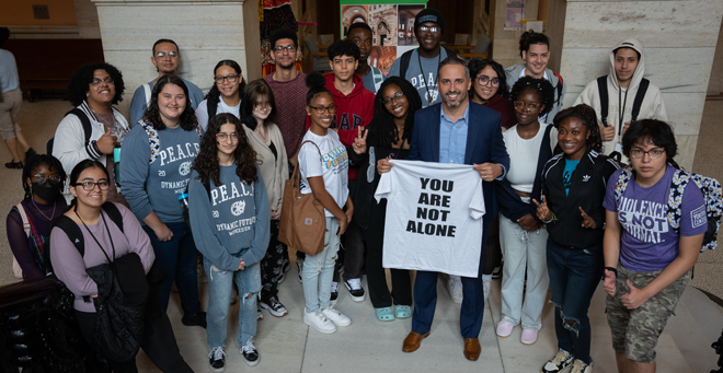 Students in the Dynamic Futures program had an outing at City Hall.