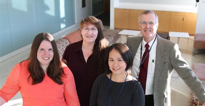 From left, Megan DeNicola, Sally Kent, Jenny Aurielle Babon and David Harlan