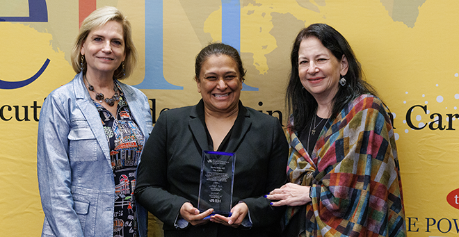 Kavita Babu, Nancy Spector and Sara Jo Grethlein standing together