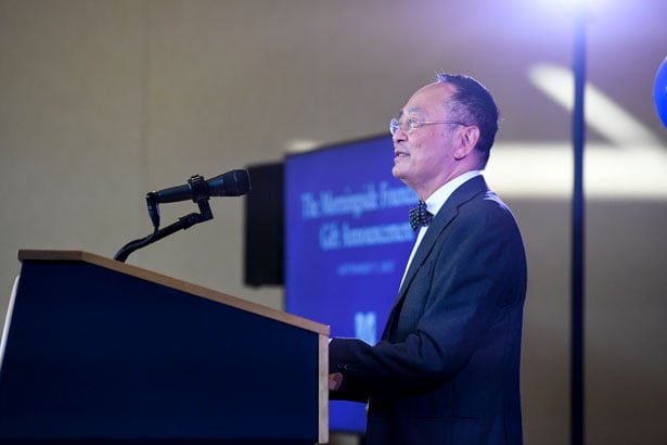 Gerald Chan speaks to the UMass Chan Medical School community.