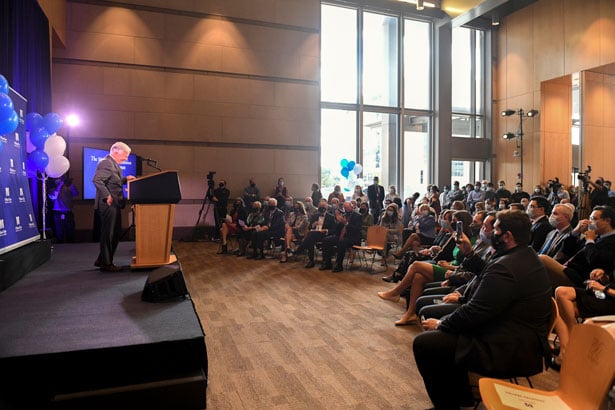 UMass President Martin T. Meehan welcomes the Medical School community to the campus celebration.