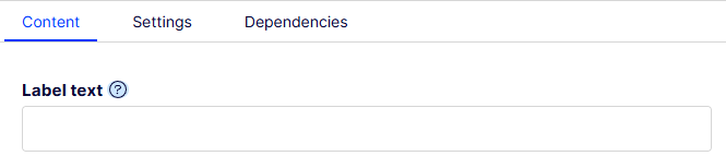 depicting the Label Text property in the CMS for a form element